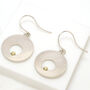 Silver Disc With Gold Ball Detail Hook Earrings, thumbnail 4 of 6