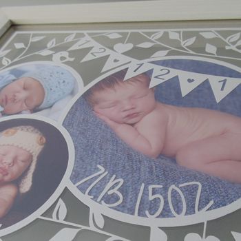Personalised Baby Birth Details Photo Papercut, 3 of 5