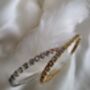 Bezel Set Coloured Gemstone Hinged Bangle In 18k Gold On Stainless Steel, Waterproof Jewellery, thumbnail 3 of 11