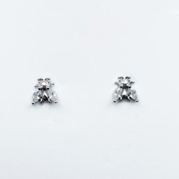 Bee Gold Plated And Cubic Zirconia Studs, 8 of 8