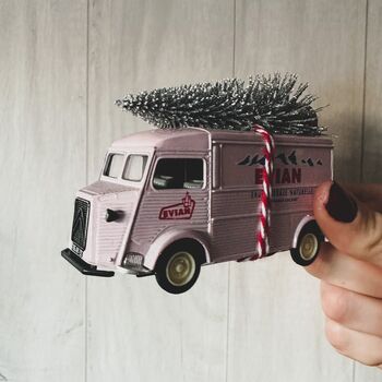 Pink Evian Van With Christmas Tree, 2 of 2
