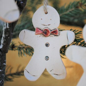 Gingerbread Man Christmas Tree Decoration, 4 of 6