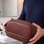Personalised Leather Toiletries Bag With Bottom Pocket, thumbnail 1 of 3