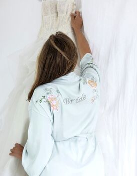 Special Offer Personalised Wedding Floral Dressing Gown Bride, 7 of 8