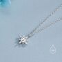 Tiny Starburst Pendant Necklace In Sterling Silver, thumbnail 5 of 12