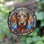 Dachshund Dapple Stained Glass Effect Suncatcher, thumbnail 2 of 3