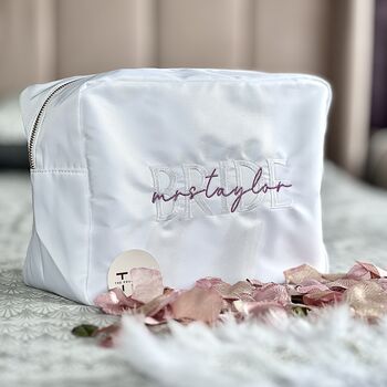 Personalised Embroidered Bride Pouch, 4 of 7