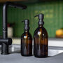 Refillable Amber Glass Soap Dispenser 500ml, thumbnail 5 of 5