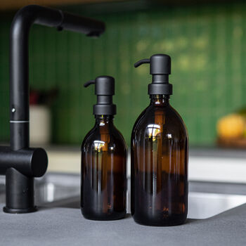 Refillable Amber Glass Soap Dispenser 500ml, 5 of 5