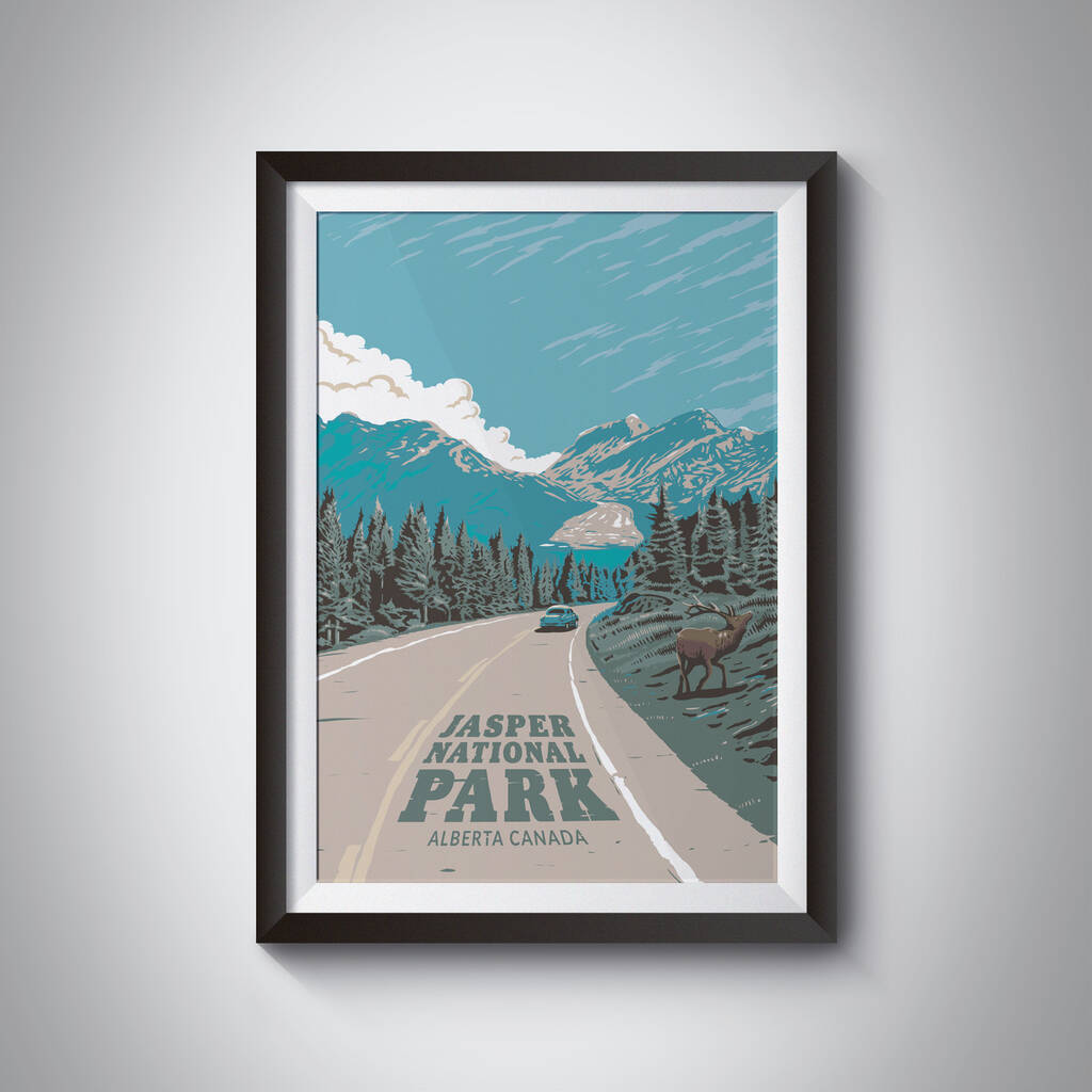 Jasper National Park Canada Travel Poster Art Print, 1 of 6