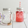 Personalised Daisy Heart Handled Drinking Jar, thumbnail 1 of 5