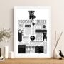 Personalised Yorkshire Terrier Dog Trait Fact Print, thumbnail 4 of 7