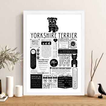Personalised Yorkshire Terrier Dog Trait Fact Print, 4 of 7
