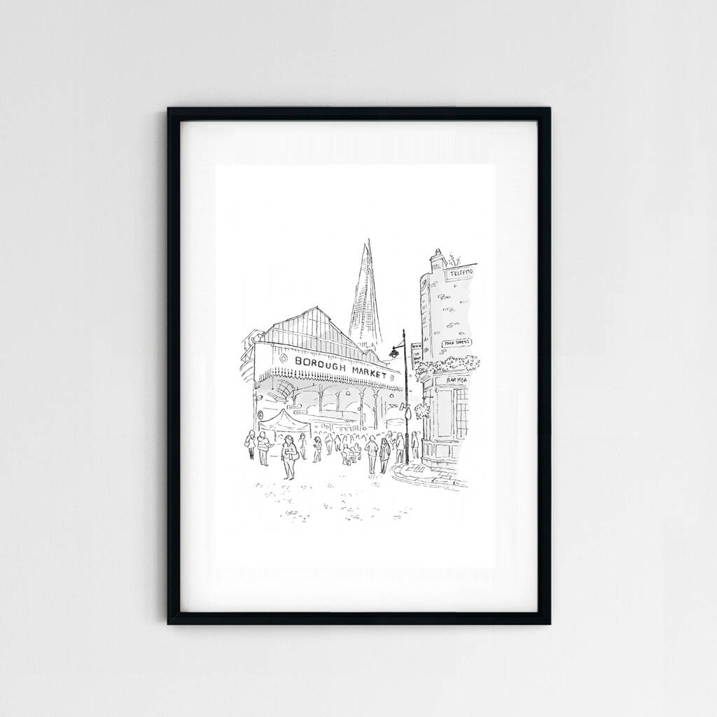 London's Borough Market Fine Art Print By Mike Green Illustration ...