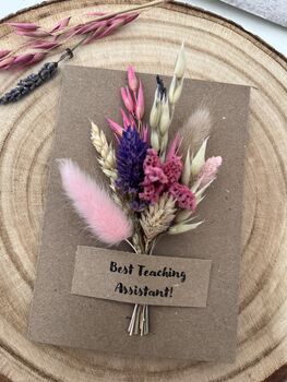 Teaching Assistant Card With Dried Flowers, 3 of 3
