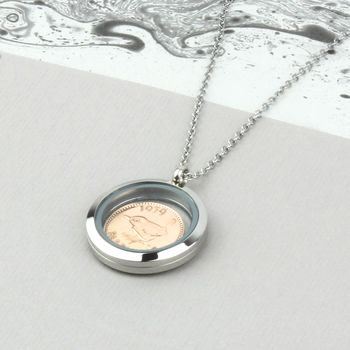 70th/80th Birthday Farthing Locket Necklace, 11 of 12