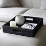 Marbury Black Rattan Square Tray, thumbnail 1 of 4