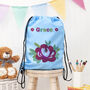 Personalised Girl's Sky Blue Waterproof Swim Bag, thumbnail 10 of 12