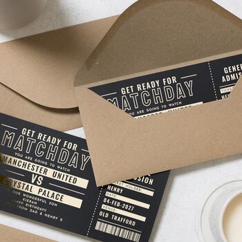 Personalised Football Ticket Birthday Voucher For Son, 7 of 9