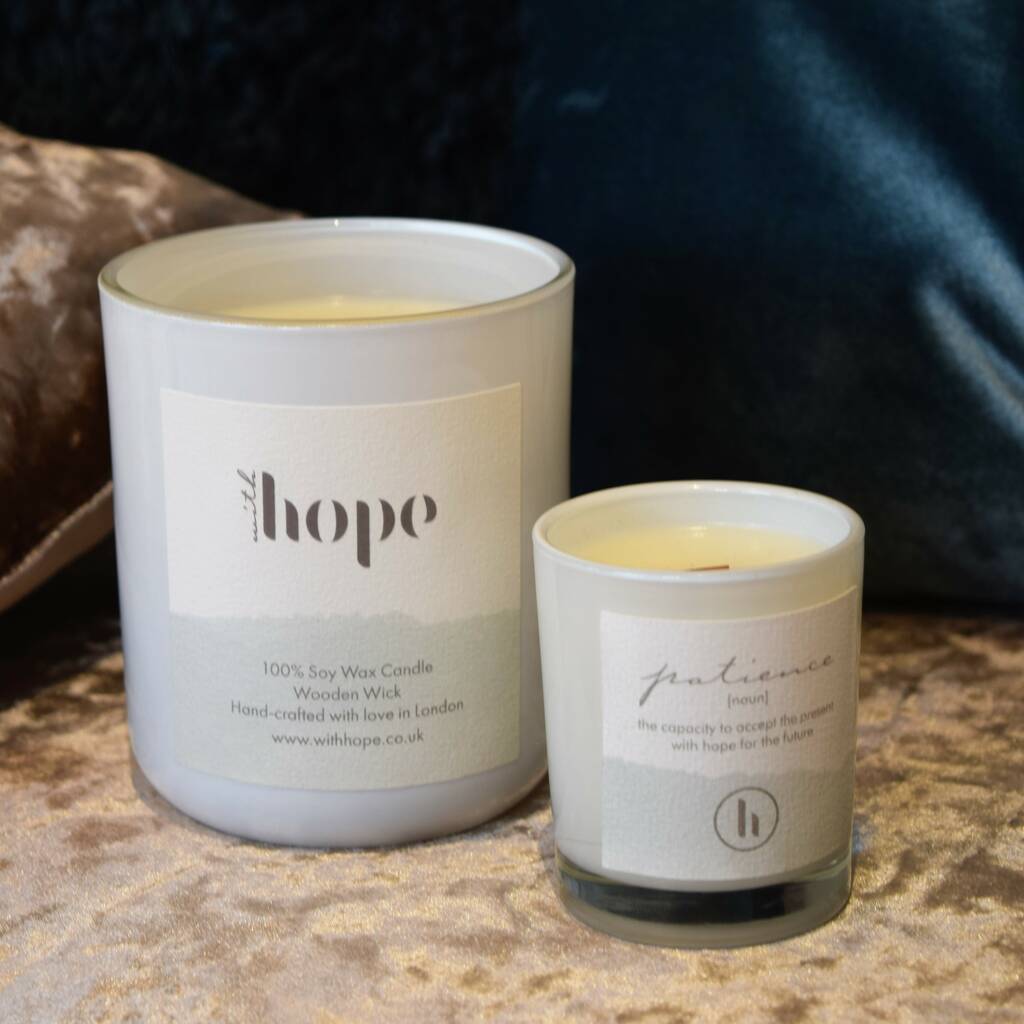 'Patience' A Fresh, Aromatic Herb Scented Candle By With Hope