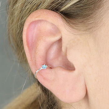 Blue Opal Ear Cuff In Sterling Silver, 6 of 10