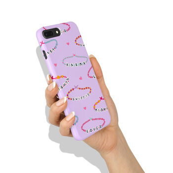 Lilac Swiftie Friendship Bracelets Phone Case For iPhone And Samsung, 2 of 4