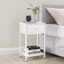 White Bedside Table Side Table With Fabric Drawer, thumbnail 1 of 8
