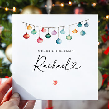 Christmas Lights Personalised Christmas Card, 2 of 2
