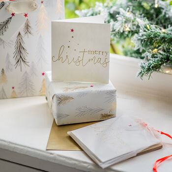 Luxury Gold Christmas Tree Gift Wrap And Cards, 2 of 3