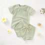 Organic Cotton T Shirt And Shorts Unisex Baby Set, thumbnail 3 of 5