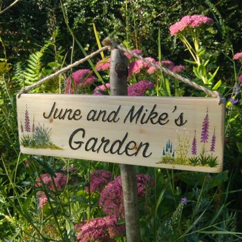 Personalised Garden Sign With Hand Painted Flowers, 5 of 8
