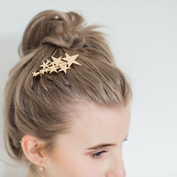 Star Hair Clip Barrette Gold Or Silver, 3 of 10