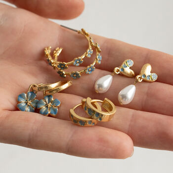 Forget Me Not Mini Hoop Earrings, 3 of 9