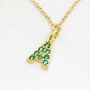 May Birthstone Emerald Initial Necklace, thumbnail 4 of 9