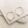 Mia Bridal Hoop And Pearl Earrings, thumbnail 2 of 2