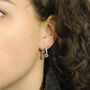 Sterling Silver Contemporary Knot Stud Hoop Earrings, thumbnail 2 of 4