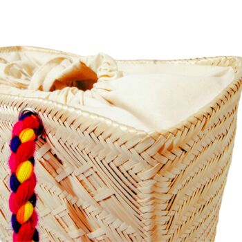 Seranna Natural Patterned Handwoven Basket Bag, 5 of 7