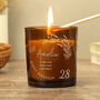 Personalised Birthday Amber Glass Candle – Vanilla Scented, thumbnail 4 of 8