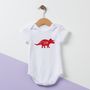 Personalised Triceratops Dinosaur Baby Grow, thumbnail 1 of 7