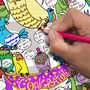 Chirpy Birds Colour Me In Party Poster, thumbnail 3 of 9