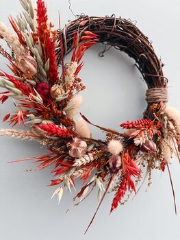 Autumn Small Dried Flower Wreath, 7 of 7