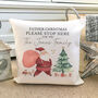 Personalised Please Stop Here Family Cushion, thumbnail 1 of 3