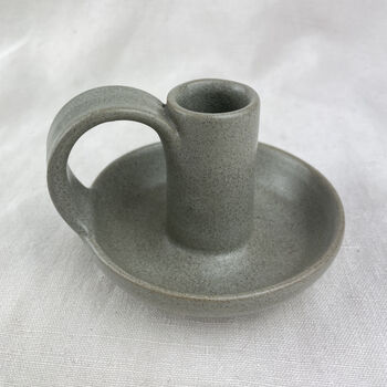 Fair Trade Stoneware Hand Candlestick Holder With Plate, 8 of 12