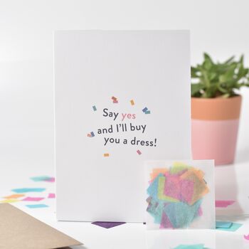 Personalised 'I'll Buy You A Dress' Confetti Card, 4 of 6