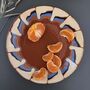 Abstract Ceramic Stoneware Dinner Plate W Blue Accents, thumbnail 2 of 6