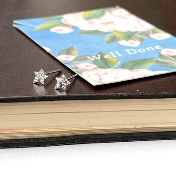 Graduation Well Done Sterling Silver Tiny Star Earrings, 6 of 12