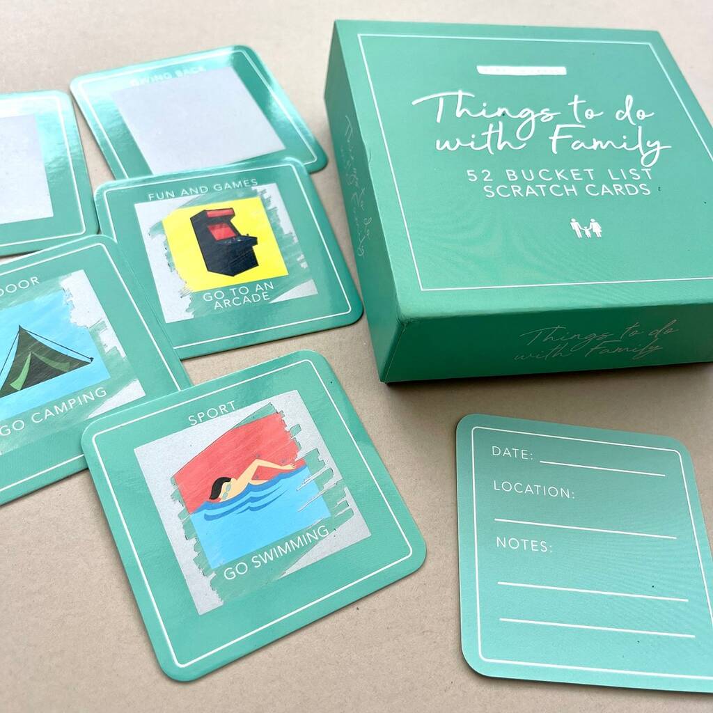 Things To Do With Family Bucket List Scratch Cards By Nest Gifts