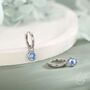 Sterling Silver March Birthstone Aquamarine Hoop Earrings, thumbnail 5 of 11