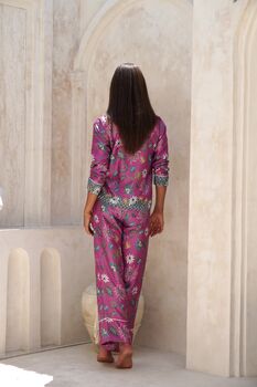 Pink Silk Blend Pyjama Set, 3 of 6