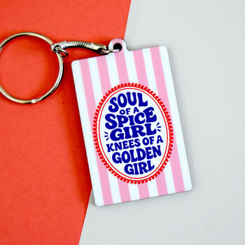 'Soul Of A Spice Girl' Keyring For Her, 3 of 3